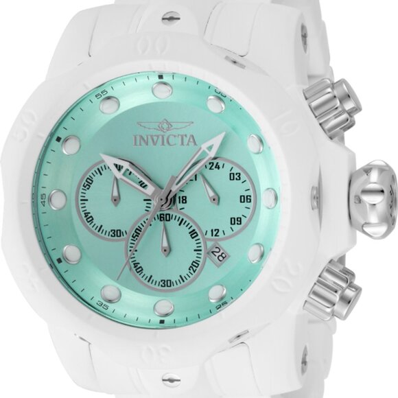 NEW Invicta Men's 53.7mm Phantom Venom Quartz Turquoise/White Tone 100m SS Watch